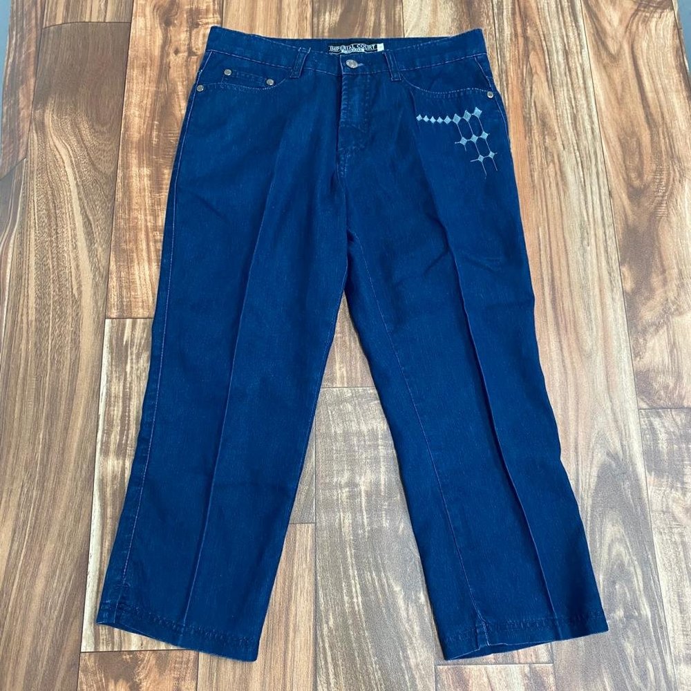 imperial court size 6 jeans women blue cropped capri